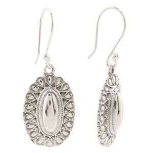 SEED & SAGE Silver Made In Mexico Sterling Silver Oval Filigree Earrings
